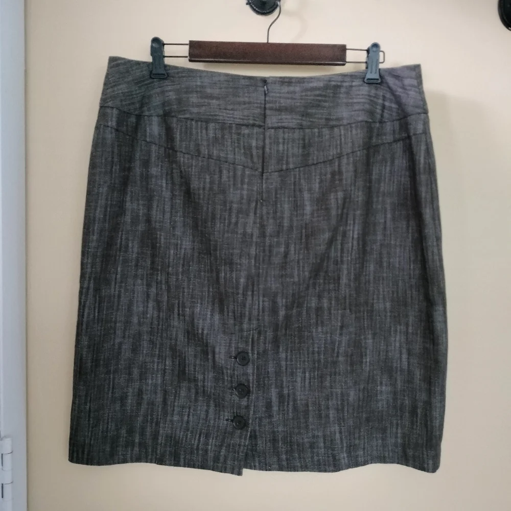 Larry Levine Cotton Blend Brown Gray Pencil Skirt 16 Work Office Stretch Career